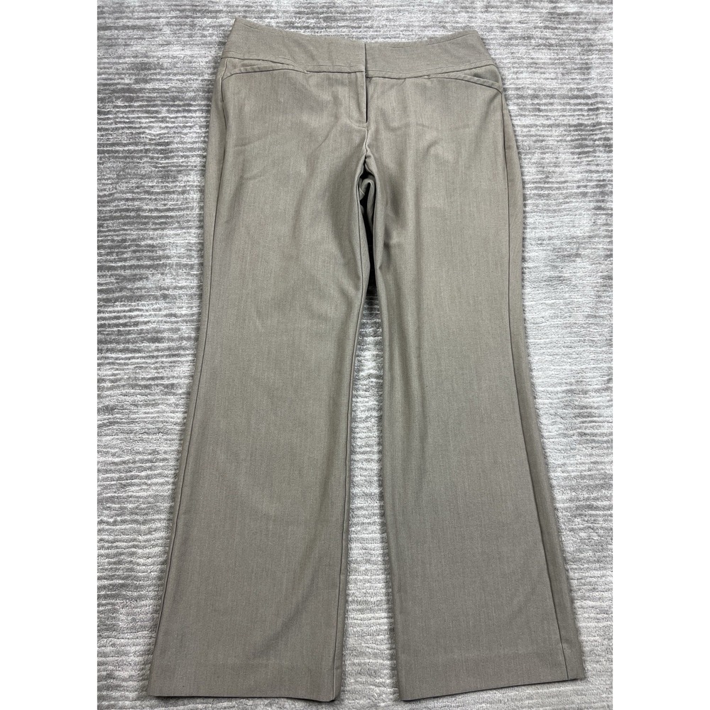 Elle Dress Pants Womens 14 Gray Straight Leg Polyester Blend Casual